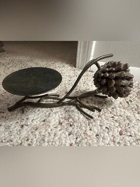 Gorgeous metal pinecone candle holder